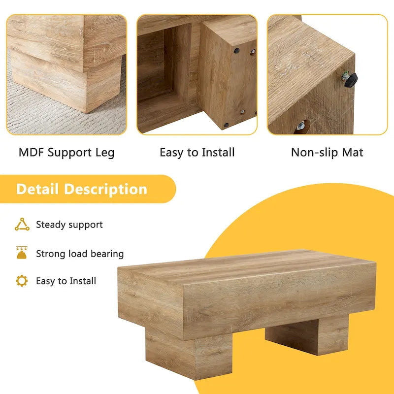Modern Simple Texture Sticker MDF Coffee Table