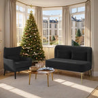 2-Piece Modern Velvet Living Room Couch Set Upholstered