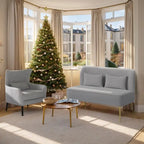 2-Piece Modern Velvet Living Room Couch Set Upholstered