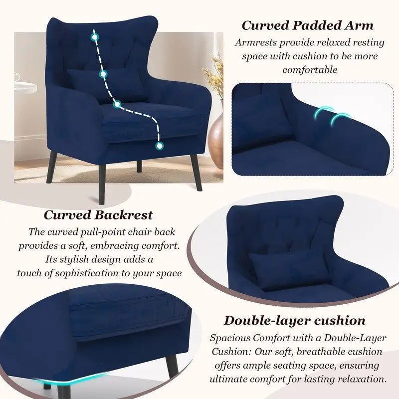 2-Piece Modern Velvet Living Room Couch Set Upholstered