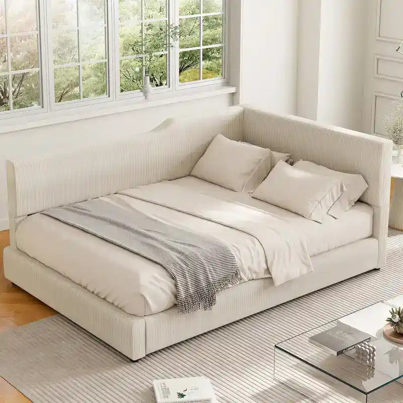 Full L-Shaped Daybed with Solid Frame