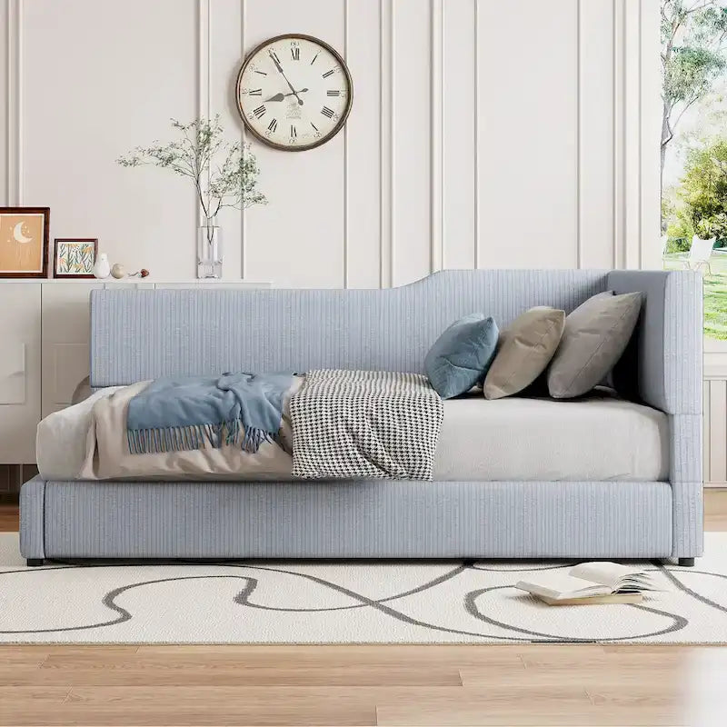 Full L-Shaped Daybed with Solid Frame