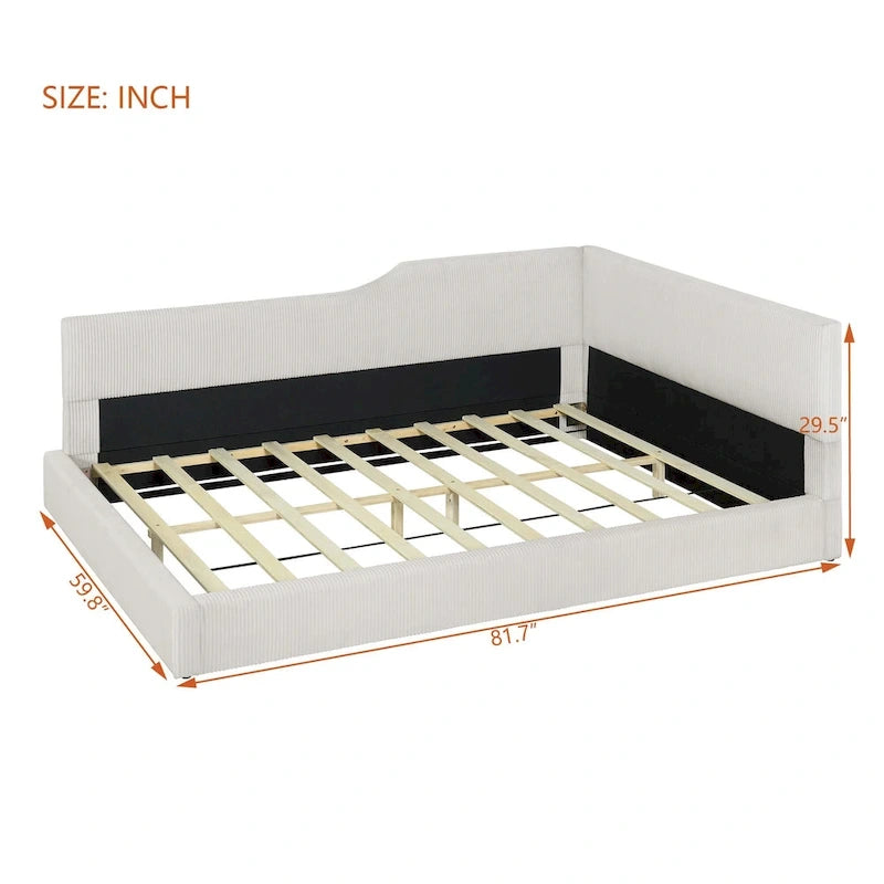 Full L-Shaped Daybed with Solid Frame