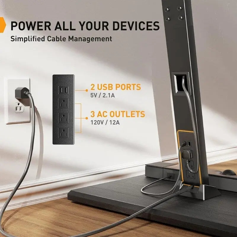 Rolling TV Stand with Power Outlet