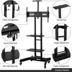 Mobile TV Stand with Wheels