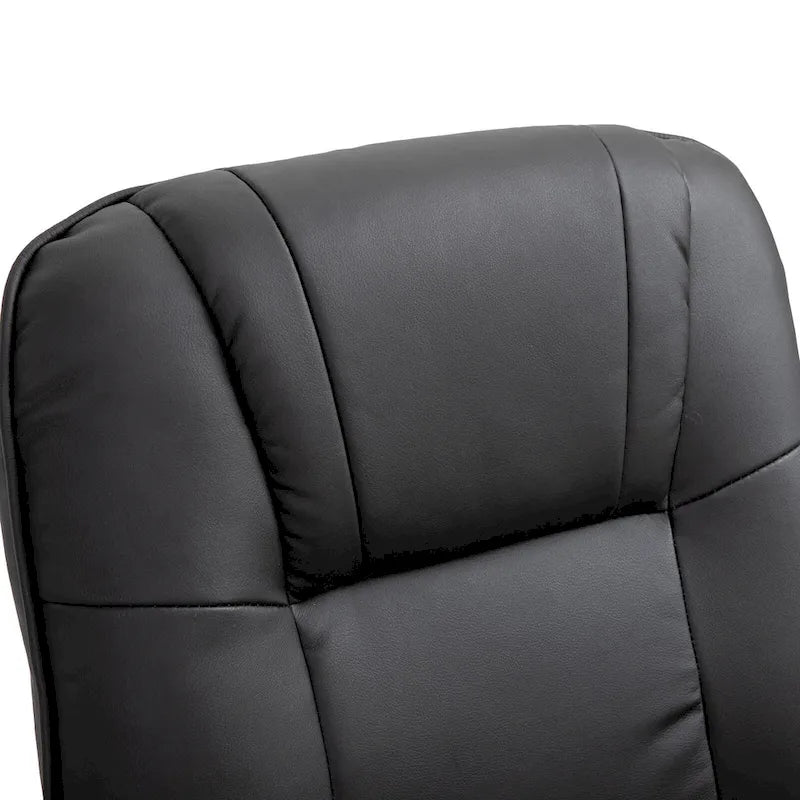 PU Leather Manual Recliner Chair Modern Lounge Chair Adjustable Swivel Armchair Chair with Wood Base and Footrest