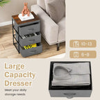 Gymax 2PCS 3 Drawers Dresser Fabric Storage Tower Organizer Unit Tall