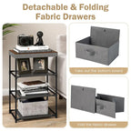 Gymax 2PCS 3 Drawers Dresser Fabric Storage Tower Organizer Unit Tall