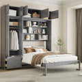 Versatile Queen Size Murphy Bed with Integrated Storage and Foldable Design for Space Optimization