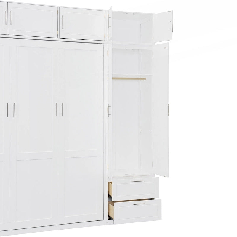 Versatile Queen Size Murphy Bed with Integrated Storage and Foldable Design for Space Optimization