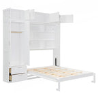 Versatile Queen Size Murphy Bed with Integrated Storage and Foldable Design for Space Optimization