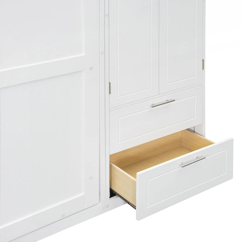 Versatile Queen Size Murphy Bed with Integrated Storage and Foldable Design for Space Optimization