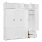 Versatile Queen Size Murphy Bed with Integrated Storage and Foldable Design for Space Optimization