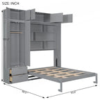 Versatile Queen Size Murphy Bed with Integrated Storage and Foldable Design for Space Optimization