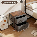 Gymax 2PCS 2 Drawer Dresser Fabric Storage Organizer Nightstand