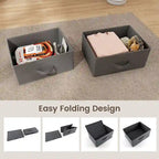 Gymax 2PCS 2 Drawer Dresser Fabric Storage Organizer Nightstand