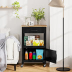 Gymax Small Kitchen Island on Wheels Mobile Trolley Cart Barn Door