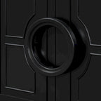 58.9 MDF Console Table With 4-Door And Round Ring Handles & 5-Leg Base