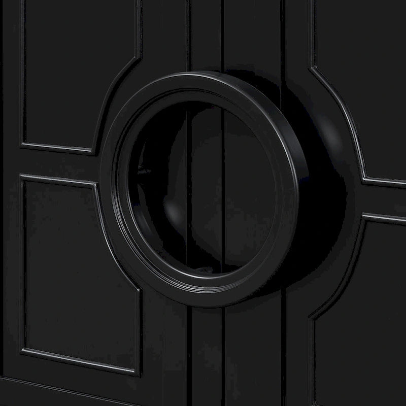 58.9 MDF Console Table With 4-Door And Round Ring Handles & 5-Leg Base