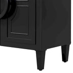 58.9 MDF Console Table With 4-Door And Round Ring Handles & 5-Leg Base