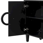 58.9 MDF Console Table With 4-Door And Round Ring Handles & 5-Leg Base