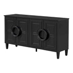 58.9 MDF Console Table With 4-Door And Round Ring Handles & 5-Leg Base