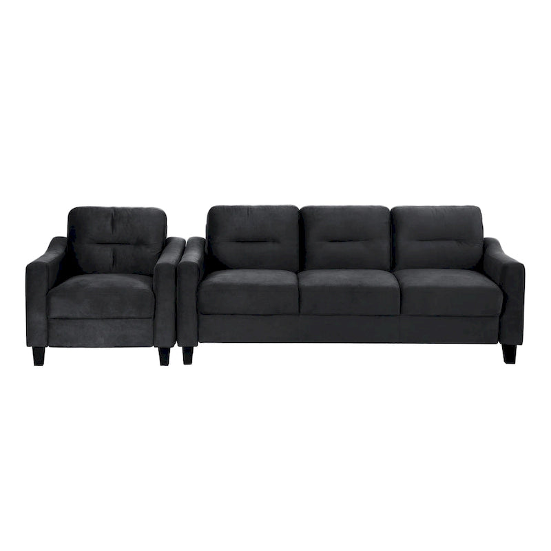 Black Modern 32.2 Upholstered Accent Chair with Sturdy Hardwood Frame and Soft Cushion