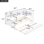 Twin Wooden Daybed with Trundle, Cabinets, and Charging Stations