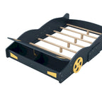 Full Pine Race Car Bed with Wheels & Storage