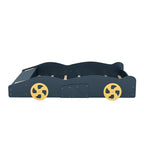 Full Pine Race Car Bed with Wheels & Storage