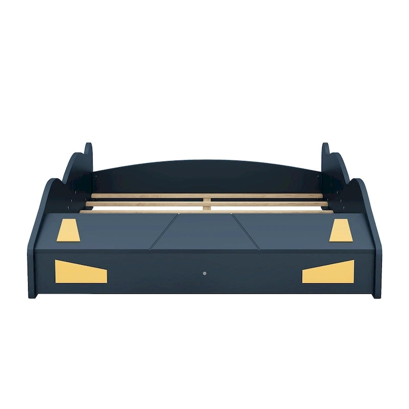 Full Pine Race Car Bed with Wheels & Storage
