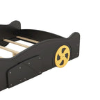 Full Pine Race Car Bed with Wheels & Storage
