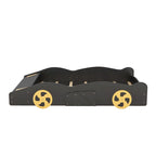 Full Pine Race Car Bed with Wheels & Storage