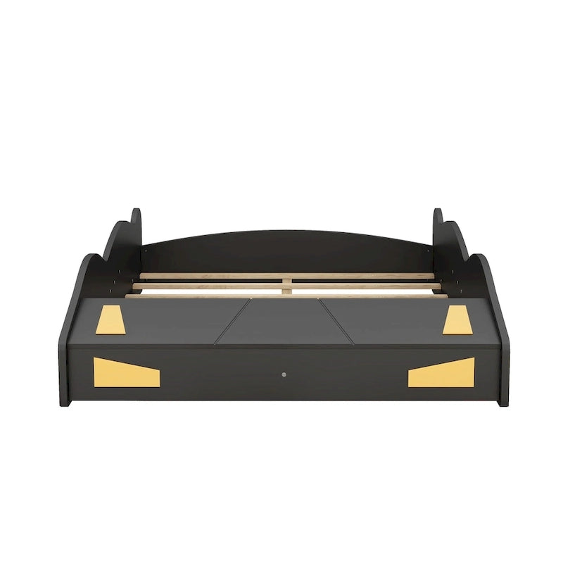 Full Pine Race Car Bed with Wheels & Storage