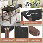 Modern 5-Piece Counter Height Dining Table Set, Faux Marble Bar Table and 4 Upholstered-Seat Chairs