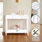 Convenience Concepts French Country Manor No Tools 1 Drawer Hall Entryway Table with Shelf