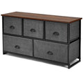 Gymax 5 Drawers Dresser Storage Unit Side Table Display Organizer Dorm