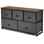 Gymax 5 Drawers Dresser Storage Unit Side Table Display Organizer Dorm