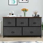 Gymax 5 Drawers Dresser Storage Unit Side Table Display Organizer Dorm