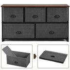 Gymax 5 Drawers Dresser Storage Unit Side Table Display Organizer Dorm