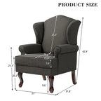 Mid-Century Modern Upholstered Wingback Accent Chair
