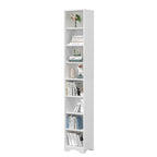 VECELO 70.9 Inches Tall Bathroom Narrow Linen Cabinet, 8 Tiers Solid Wood Freestanding Storage Cabinet