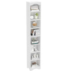 VECELO 70.9 Inches Tall Bathroom Narrow Linen Cabinet, 8 Tiers Solid Wood Freestanding Storage Cabinet