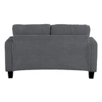 61 Contemporary Corduroy Loveseat Sofa with 2 Pillows and Cup Holder