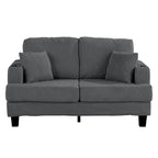 61 Contemporary Corduroy Loveseat Sofa with 2 Pillows and Cup Holder