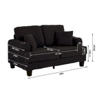 61 Contemporary Corduroy Loveseat Sofa with 2 Pillows and Cup Holder