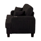 61 Contemporary Corduroy Loveseat Sofa with 2 Pillows and Cup Holder