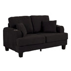 61 Contemporary Corduroy Loveseat Sofa with 2 Pillows and Cup Holder