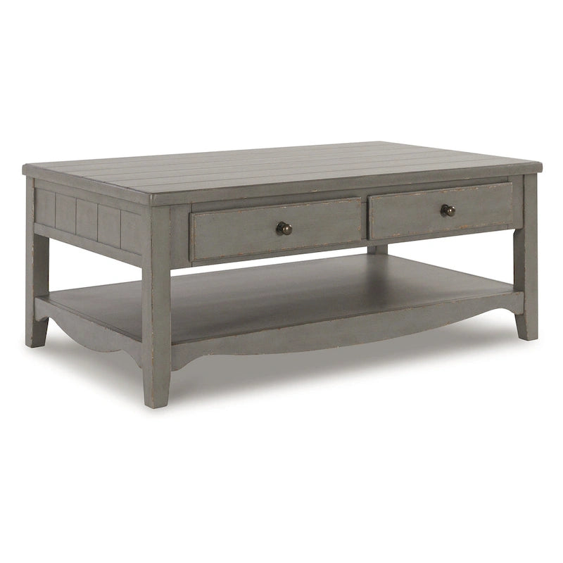 Charina Antique Gray Rectangular Coffee Table - 50W x 30D x 20H