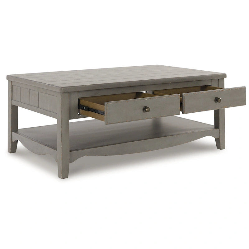 Charina Antique Gray Rectangular Coffee Table - 50W x 30D x 20H